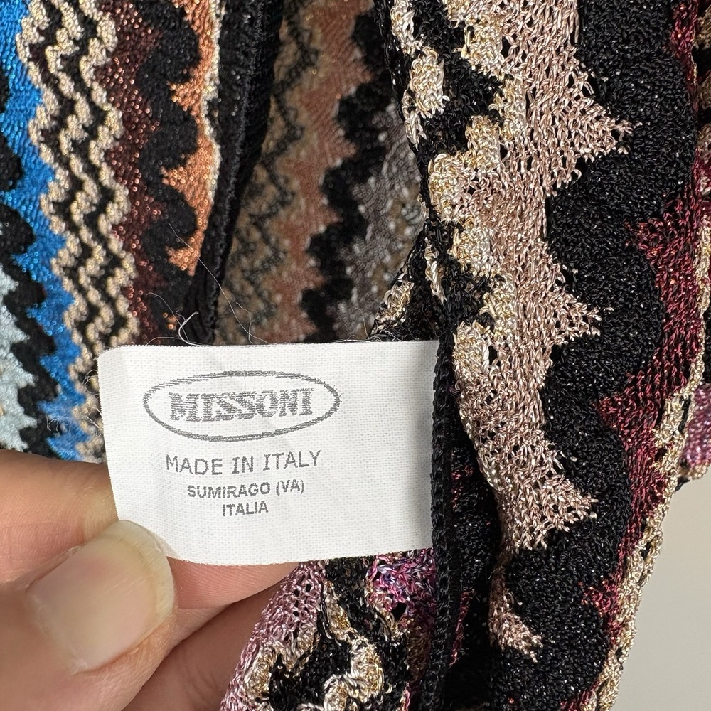 Vintage Missoni Cardigan Sweater Women's Zig Zag Italy Made 90s Read - Picture 8 of 10
